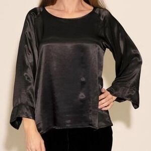 Gorgeous Stark X Silky Rayon Cuff Top Navy Women's XS